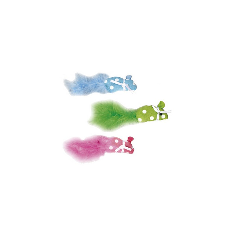 Flamingo Myszka z piórkiem kolor mix