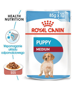 Royal Canin Medium Puppy karma mokra w sosie dla szczeniąt, od 2 do 12 miesiąca, ras średnich 140g