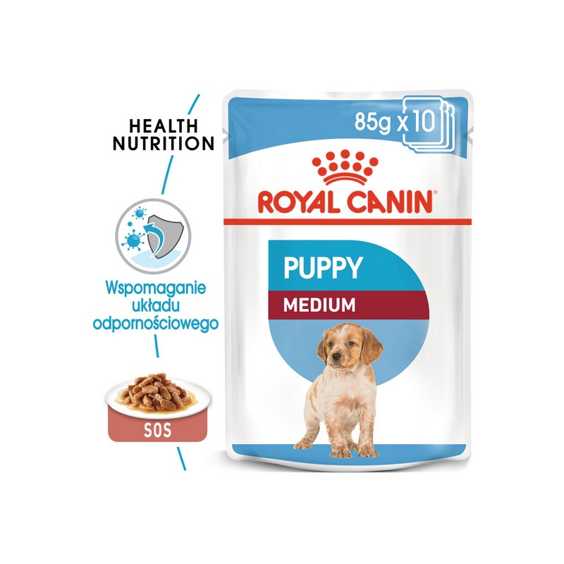 Royal Canin Medium Puppy karma mokra w sosie dla szczeniąt, od 2 do 12 miesiąca, ras średnich 140g