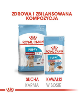Royal Canin Medium Puppy karma mokra w sosie dla szczeniąt, od 2 do 12 miesiąca, ras średnich 140g