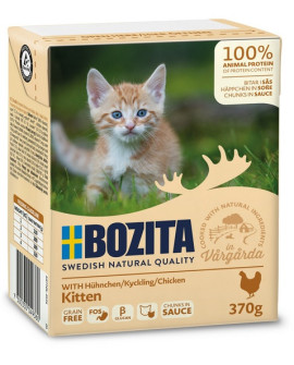 Bozita z Kurczakiem dla kociąt - kawałki w sosie kartonik 370g