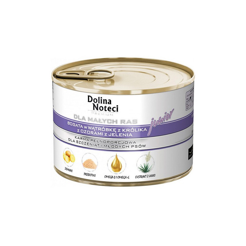 Dolina Noteci Premium Pies Mały Junior wątróbka królika i ozory jeleni 185g