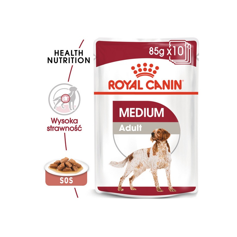 Royal Canin Medium Adult karma mokra w sosie dla psów dorosłych, ras średnich saszetika 140g