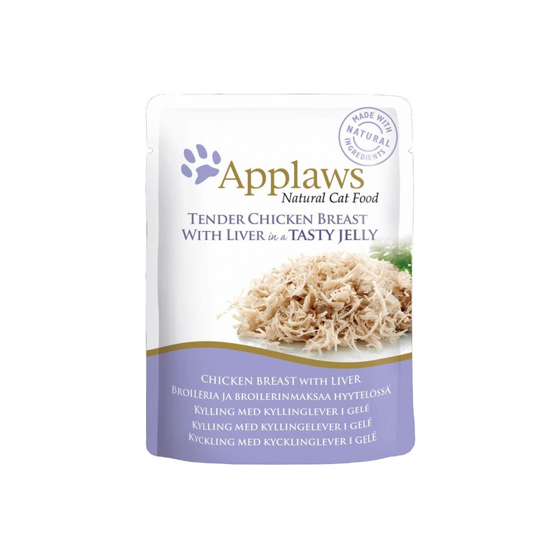 Applaws saszetka dla kota kurczak z wątróbką w galaretce 70g