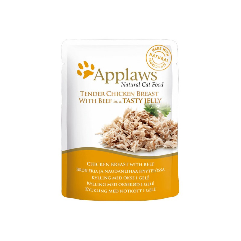 Applaws saszetka dla kota kurczak z wołowiną w galaretce 70g