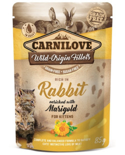 Carnilove Cat Rabbit & Marigold Kitten - królik i nagietek saszetka 85g