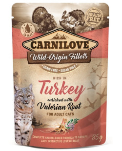 Carnilove Cat Turkey & Valerian Root - indyk i waleriana saszetka 85g