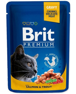 Brit Premium Cat Adult Łosoś + Pstrąg saszetka 100g