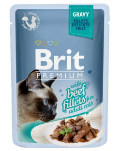 Brit Premium Cat Fillets with Beef sos saszetka 85g