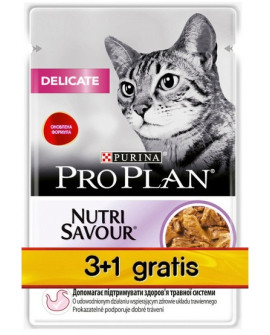 Purina Pro Plan Cat Delicate indyk saszetka 4x85g 3+1 gratis