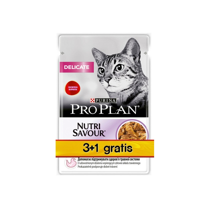 Purina Pro Plan Cat Delicate indyk saszetka 4x85g 3+1 gratis