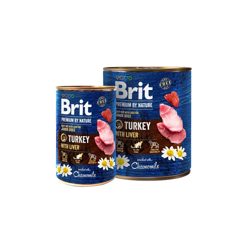 Brit Premium By Nature Turkey & Liver Junior puszka 400g