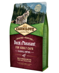 Carnilove Cat Duck & Pheasant Hairball Control - kaczka i bażant 2kg