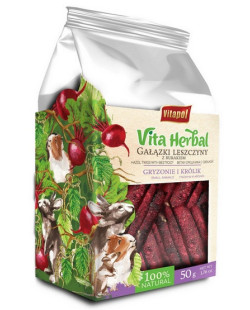 Vitapol Vita Herbal Gałązki leszczyny z burakiem dla gryzoni i królika 50g