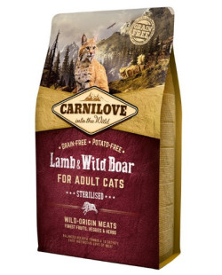 Carnilove Cat Lamb & Wild Boar Sterilised - jagnię i dzik 2kg