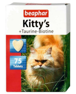Beaphar Kitty's Taurine + Biotine tabletki witaminowe 75szt