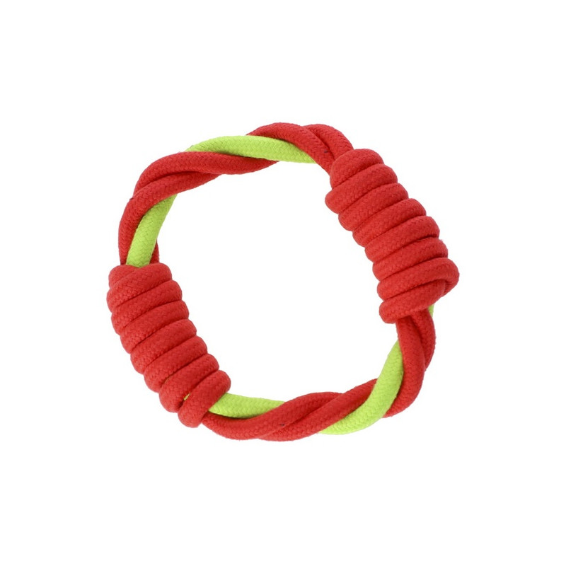Dingo Zabawka dla psa - Ringo zaplatane Energy 18cm czerwono-zielone