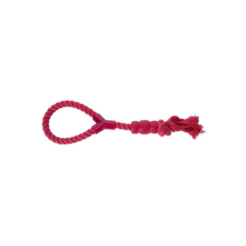 Dingo Zabawka dla psa - Sznur z gryzakiem Denta Fresh 41cm różowy
