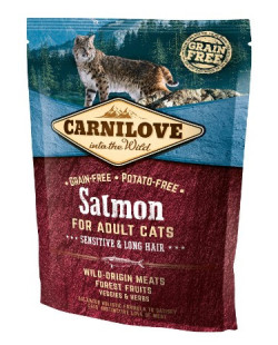 Carnilove Cat Salmon Sensitive & Long Hair - łosoś 400g