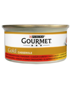 Gourmet Gold Wołowina i kurczak w sosie pomidorowym 85g