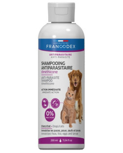 Francodex Szampon z dimetykonem przeciw pasożytom dla psa i kota 200ml [FR172466]