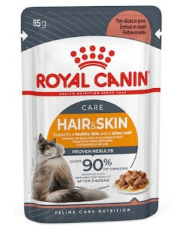Royal Canin Hair & Skin Care w sosie  karma mokra dla kotów dorosłych, zdrowa skóra, piękna sierść saszetka 85g