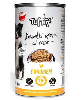 TUF TUF Kawałki mięsne z drobiem dla psa puszka 415g
